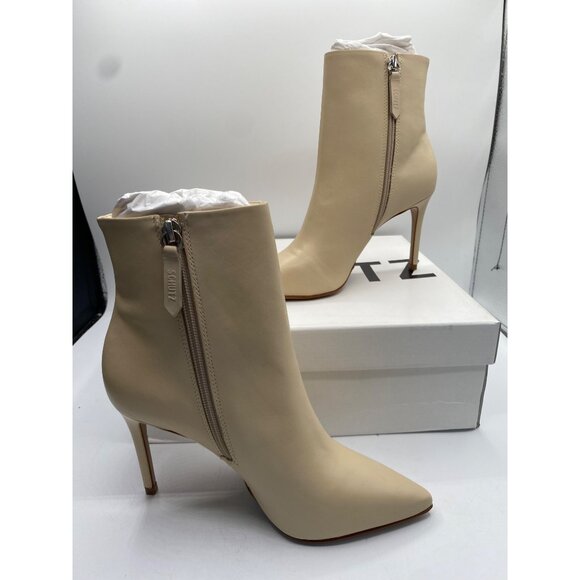 SCHUTZ Shoes - Schutz Women's White Mikki High Stiletto Leather Heel Pointed Toe Booties NWB